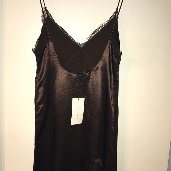 Zara Brown Satin Dress - Picture 6 of 7